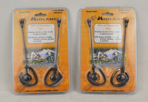 Lot of 2 Midland AVP1 Over-the-Ear 2-Way Radio Headsets